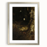Dark Moody Wall Art - Forest Scene with Butterflies and Serpents