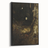 Dark Moody Wall Art - Forest Scene with Butterflies and Serpents