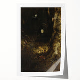 Dark Moody Wall Art - Forest Scene with Butterflies and Serpents