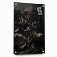 Moody Art Prints - Thistle and Butterfly Scene in Dark Nature Tones