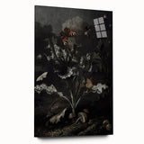 Moody Art Prints - Thistle and Butterfly Scene in Dark Nature Tones