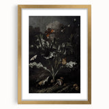 Moody Art Prints - Thistle and Butterfly Scene in Dark Nature Tones