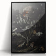 Moody Art Prints - Thistle and Butterfly Scene in Dark Nature Tones