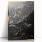 Moody Art Prints - Thistle and Butterfly Scene in Dark Nature Tones