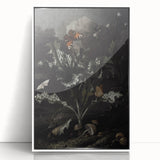 Moody Art Prints - Thistle and Butterfly Scene in Dark Nature Tones