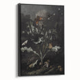 Moody Art Prints - Thistle and Butterfly Scene in Dark Nature Tones