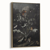 Moody Art Prints - Thistle and Butterfly Scene in Dark Nature Tones