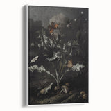 Moody Art Prints - Thistle and Butterfly Scene in Dark Nature Tones