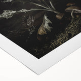 Moody Art Prints - Thistle and Butterfly Scene in Dark Nature Tones