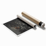 Moody Art Prints - Thistle and Butterfly Scene in Dark Nature Tones