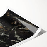 Moody Art Prints - Thistle and Butterfly Scene in Dark Nature Tones