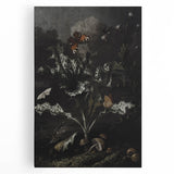 Moody Art Prints - Thistle and Butterfly Scene in Dark Nature Tones