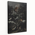 Moody Art Prints - Thistle and Butterfly Scene in Dark Nature Tones