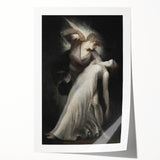 Dark Art Decor - Ethereal Dance Scene with Ghostly Figures in Shadows