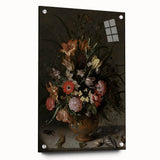 Dark Moody Wall Art - Elegant Floral Arrangement with Rich Dark Tones