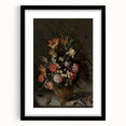 Dark Moody Wall Art - Elegant Floral Arrangement with Rich Dark Tones