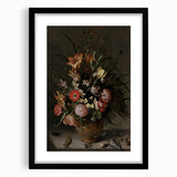 Dark Moody Wall Art - Elegant Floral Arrangement with Rich Dark Tones