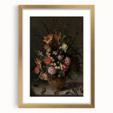 Dark Moody Wall Art - Elegant Floral Arrangement with Rich Dark Tones