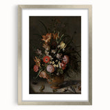 Dark Moody Wall Art - Elegant Floral Arrangement with Rich Dark Tones