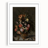 Dark Moody Wall Art - Elegant Floral Arrangement with Rich Dark Tones