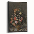 Dark Moody Wall Art - Elegant Floral Arrangement with Rich Dark Tones