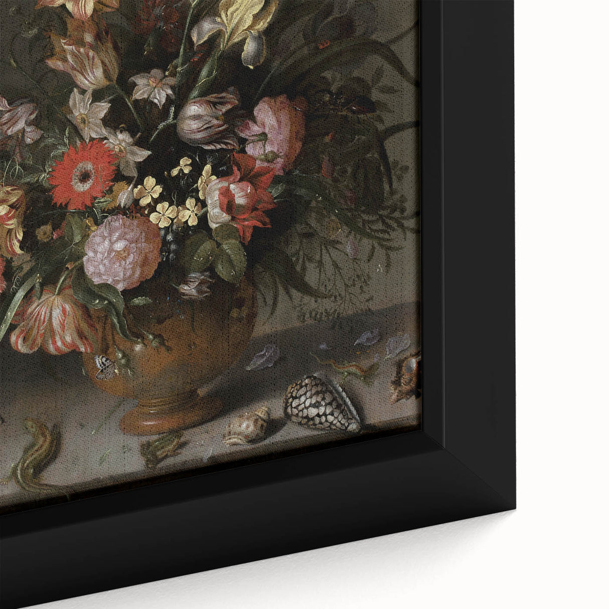 Dark Moody Wall Art - Elegant Floral Arrangement with Rich Dark Tones