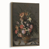 Dark Moody Wall Art - Elegant Floral Arrangement with Rich Dark Tones