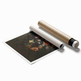 Dark Moody Wall Art - Elegant Floral Arrangement with Rich Dark Tones