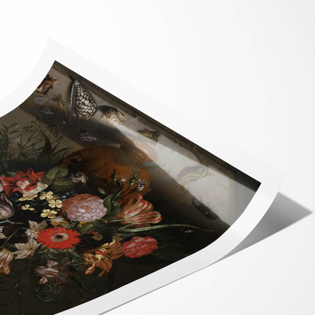 Dark Moody Wall Art - Elegant Floral Arrangement with Rich Dark Tones
