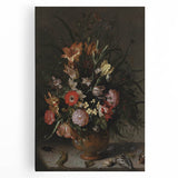 Dark Moody Wall Art - Elegant Floral Arrangement with Rich Dark Tones