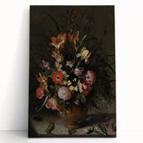 Dark Moody Wall Art - Elegant Floral Arrangement with Rich Dark Tones