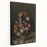 Dark Moody Wall Art - Elegant Floral Arrangement with Rich Dark Tones