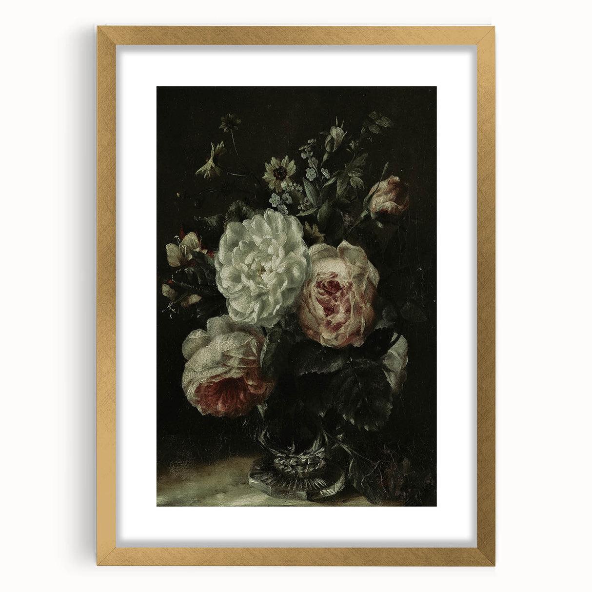 Timeless Dark Prints - Classic Floral Bouquet in Elegant Dark Tones
