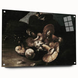 Dark Moody Wall Art - Dramatic Mushroom Still Life with Shadows