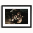 Dark Moody Wall Art - Dramatic Mushroom Still Life with Shadows