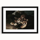 Dark Moody Wall Art - Dramatic Mushroom Still Life with Shadows