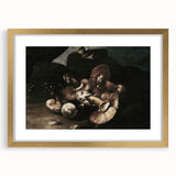 Dark Moody Wall Art - Dramatic Mushroom Still Life with Shadows