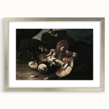 Dark Moody Wall Art - Dramatic Mushroom Still Life with Shadows