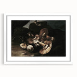 Dark Moody Wall Art - Dramatic Mushroom Still Life with Shadows