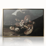 Dark Moody Wall Art - Dramatic Mushroom Still Life with Shadows