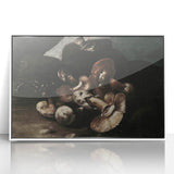 Dark Moody Wall Art - Dramatic Mushroom Still Life with Shadows