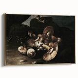Dark Moody Wall Art - Dramatic Mushroom Still Life with Shadows