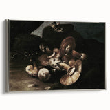 Dark Moody Wall Art - Dramatic Mushroom Still Life with Shadows
