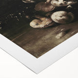 Dark Moody Wall Art - Dramatic Mushroom Still Life with Shadows