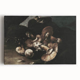 Dark Moody Wall Art - Dramatic Mushroom Still Life with Shadows