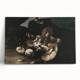 Dark Moody Wall Art - Dramatic Mushroom Still Life with Shadows