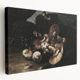 Dark Moody Wall Art - Dramatic Mushroom Still Life with Shadows