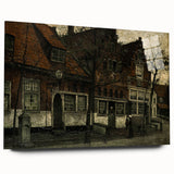 Timeless Dark Prints - Historic Street Scene with Rustic Charm