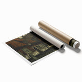 Timeless Dark Prints - Historic Street Scene with Rustic Charm