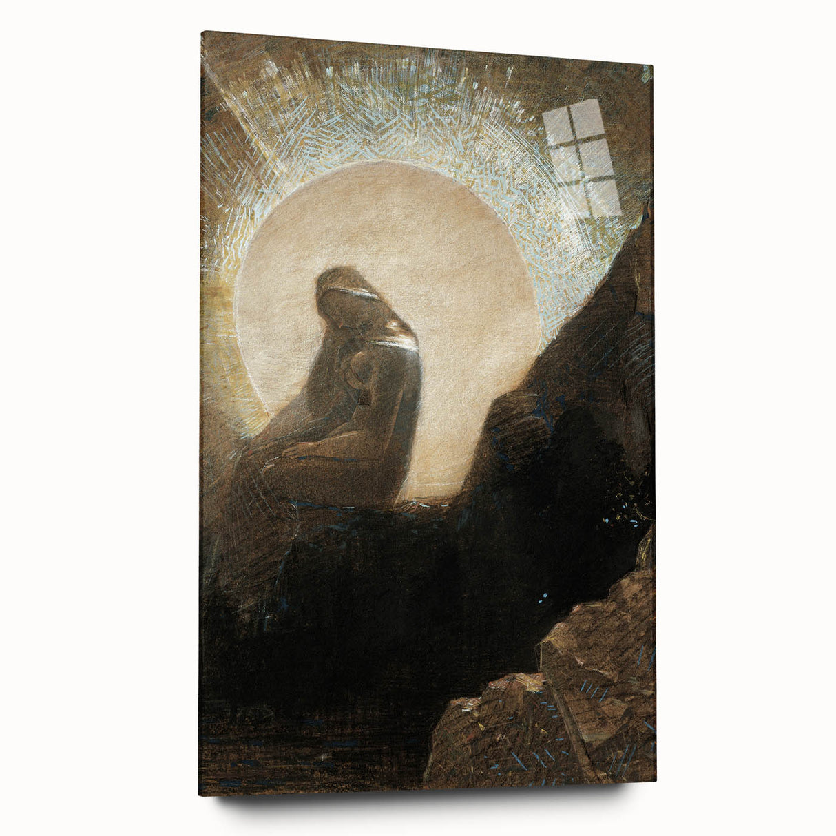 Dark Moody Wall Art - Mystical Silhouette in Ethereal Light and Shadow